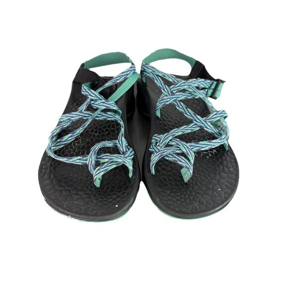 Chaco ZX/2 Classic Sandals Womens 8 Black Green Blue Action Hiking Dagger Sport - Picture 1 of 14